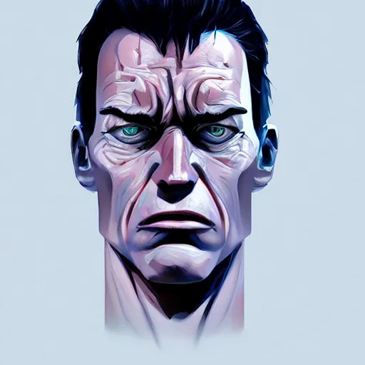 Image similar to face icon stylized minimalist the terminator, loftis, cory behance hd by jesper ejsing, by rhads, makoto shinkai and lois van baarle, ilya kuvshinov, rossdraws global illumination