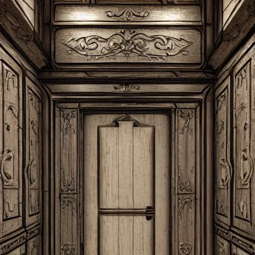 Image similar to a room with 1 0 0 doors with latches, concept art, trending on artstation, highly detailed, intricate, sharp focus, digital art, 8 k