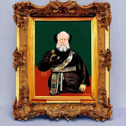Prompt: brazilian emperor dom pedro ii painted in japanese style