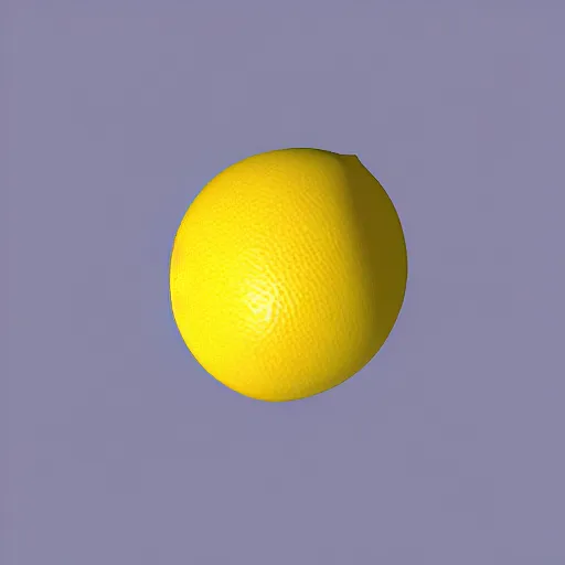 Image similar to a render of a low polygon lemon,