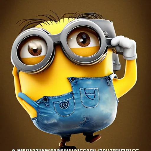 Image similar to A detailed biological anatomy of a minion, photorealistic, textbook, scientific