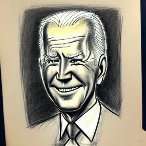 Image similar to milt kahl pencil sketch of joe biden