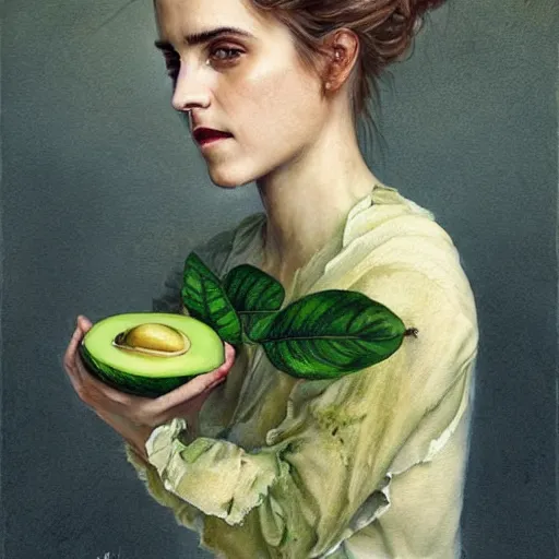 Image similar to emmawatson - avocado hybrid by jean - baptiste monge