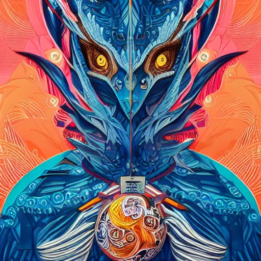 Image similar to Tristan Eaton, victo ngai, artgerm, symmetrical dragon portrait