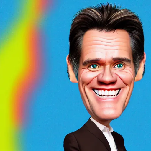 Image similar to caricature of jim carrey, hd, detailed, 4 k, award winning