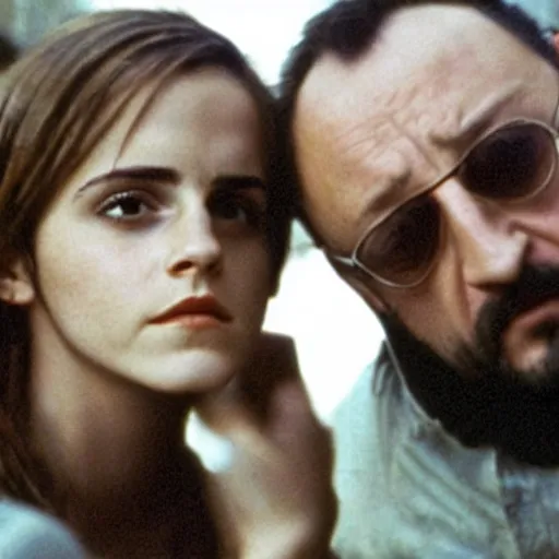 Image similar to Emma Watson and Jean Reno in Leon The Professional