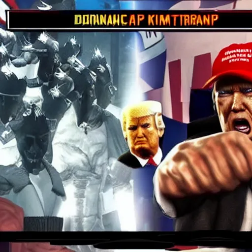 Prompt: donald trump in mortal kombat video game, screenshot