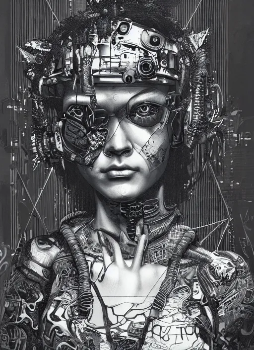 Image similar to Cyberpunk goddess painting by Dan Hillier, trending on artstation, artstationHD, artstationHQ, 4k, 8k