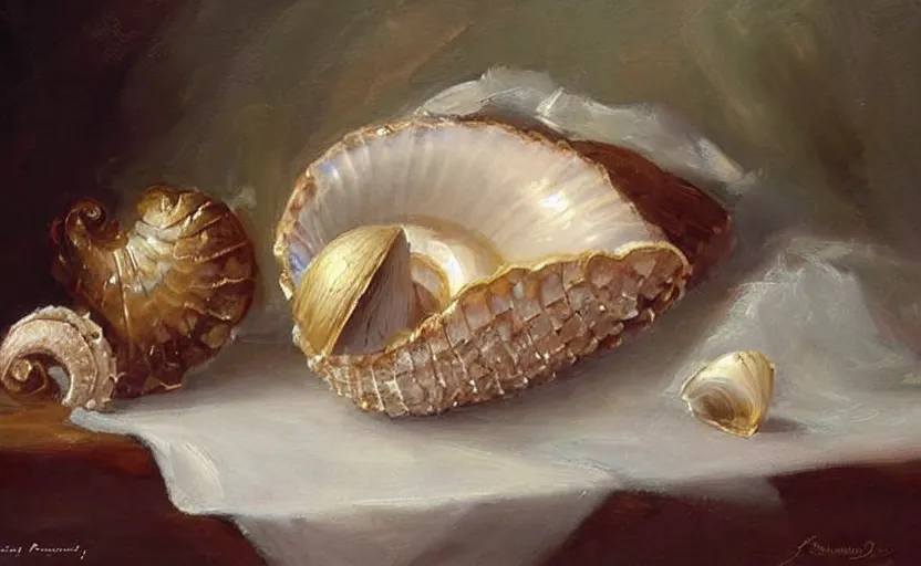 Image similar to Beautiful alchemy seashell. By Konstantin Razumov, highly detailded