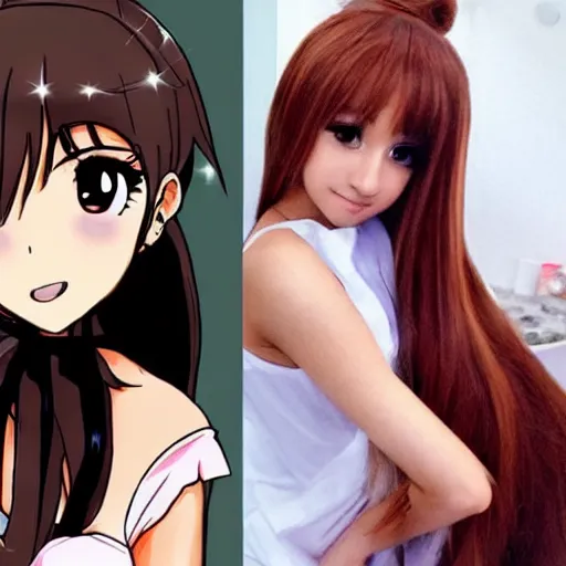 Image similar to ariana grande as an anime girl