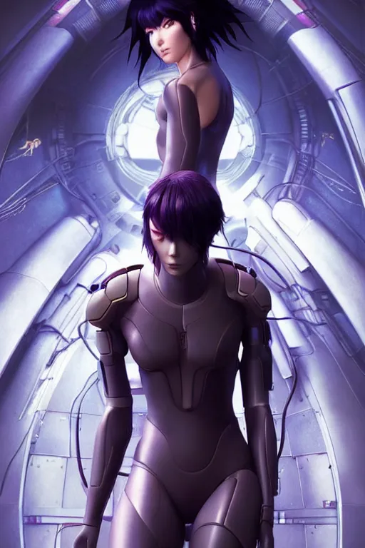 Image similar to weta disney pixar movie still portrait photo of ghost in the shell anime : : as motoko kusanagi by pixar : : by ilya kuvshinov, rossdraws, artgerm, maxim cover, octane render, 3 d, volumetric lighting, anti aliasing, raytracing : :