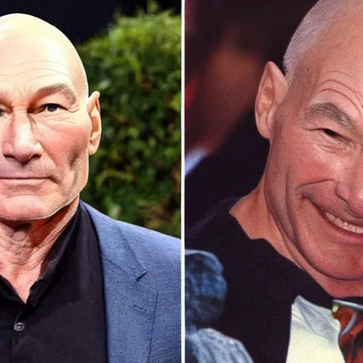 Image similar to patrick stewart with a sick mullet