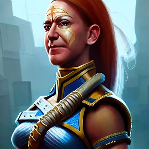 Prompt: Jeff Bezos as a female amazon warrior, 4k, artstation, cgsociety, award-winning, masterpiece, stunning, beautiful, glorious, powerful, fantasy art