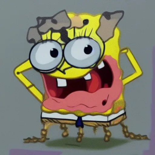 Image similar to A portrait of SpongeBob, realistic