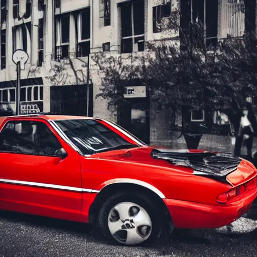 Image similar to red car kills human