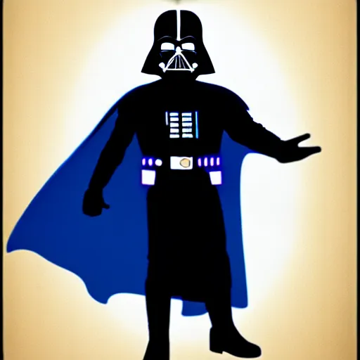 Image similar to darth vader holding a blue crown