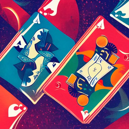 Image similar to detailed illustration of poker cards by alena aenami and annato finnstark