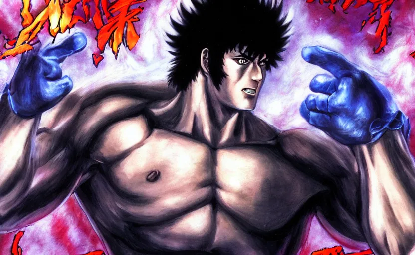 Image similar to a portrait of kenshiro from the manga hokuto no ken, digital painting masterpiece, painted by joji morikawa, by osamu tezuka, by yukito kishiro, by ikuto yamashita, 4 k wallpaper, beautiful, gorgeous