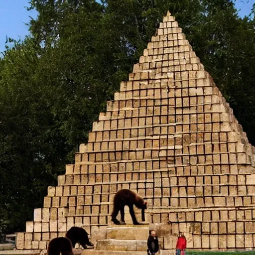 Image similar to a pyramid made of bears