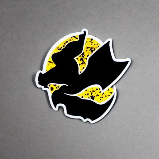 Image similar to die cut sticker, batman breakdancing in techwear splatter paint