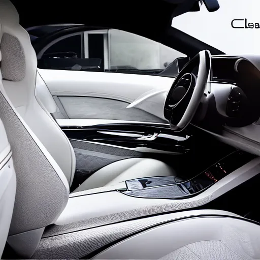 Prompt: cinematic photoshoot of clean modern hand crafted super futuristic tech luxury car interior pro display xpr luxury smooth color metal white silver with black leather padding well design ultrareallistic detailed high quality 8 k photorealistic ultra realistic