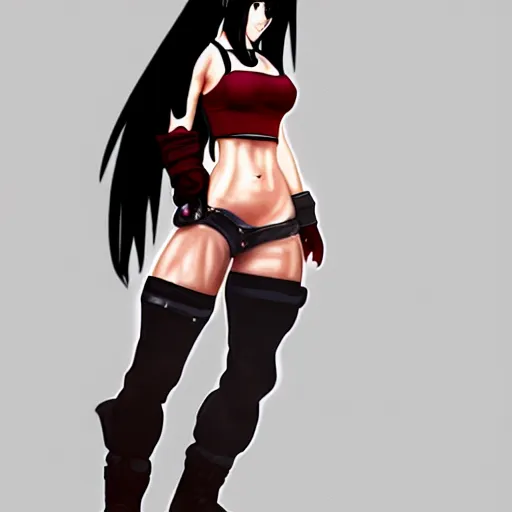 Prompt: full body concept of tifa lockhart, trending on artstation