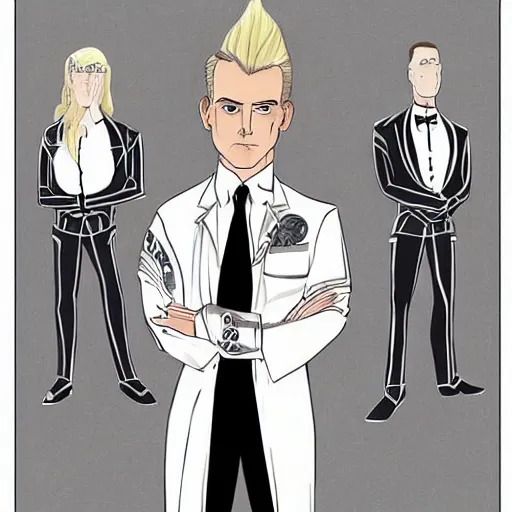 Prompt: heroic square - jawed emotionless serious blonde butch woman starship engineer, tribal tattoos, handsome, short slicked - back hair, sweating, wearing white and gold satin victorian gown at formal dinner, looking distracted, awkward, mike mignogna, david mack