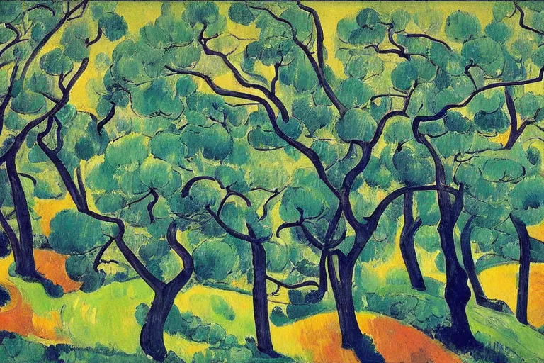 Image similar to masterpiece painting of oak trees on a hillside overlooking a creek, bypatrick heron patrick nagel, patrick nasmyth patrick pietropoli patrick pye patrick woodroffe paul bird paul bodmer paul bril paul cadmus paul cezanne paul cornoyer paul cezanne paul davis