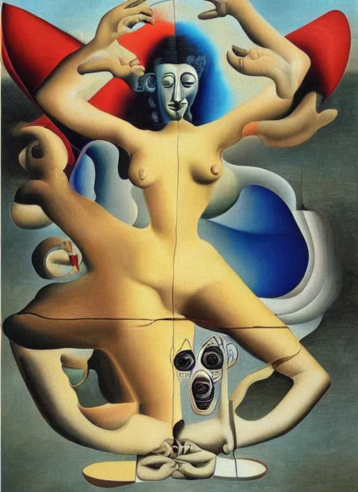 Prompt: an extremely high quality hd surrealism painting by a much more skilled version of kandinskypicasso and salvia dali the fourth, 8k, clear shapes, defined edges, ultra realistic, super realistic,