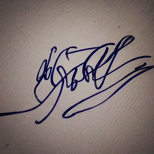 Image similar to fancy signature drawn with calligraphic pen