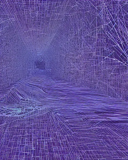 Image similar to a cat that walks through latent space visualization, generative art design