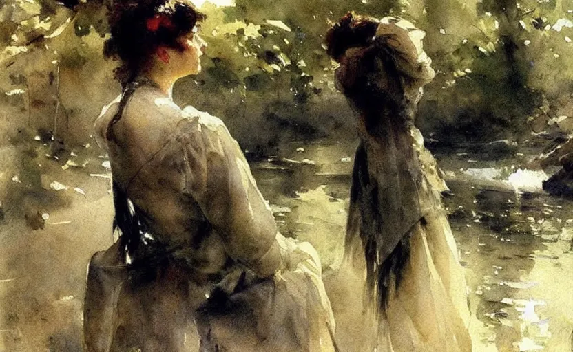 Prompt: watercolor by anders zorn, romanticism, creative, very very very very beautiful art, dramatic and cinematic light