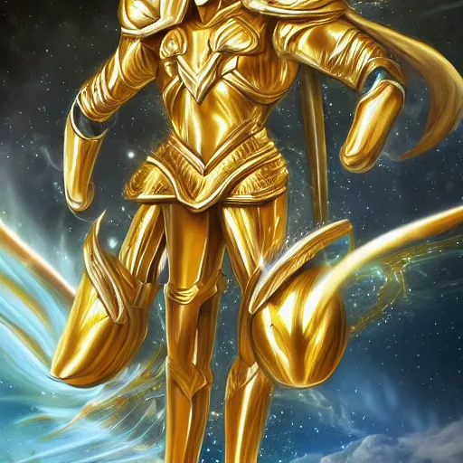 Prompt: A radiant, extreme long shot, photo of a 27-year-old Caucasian male wearing the Gemini Gold Armor, Beautiful gold Saint, Jaw-Dropping Beauty, gracious, aesthetically pleasing, dramatic eyes, intense stare, immense cosmic aura, from Knights of the Zodiac Saint Seiya, inside the Old Temple of Athena Greece,4k high resolution, Detailed photo, attention to detail, hyper detailed, ultra detailed, octane render, arnold render, Photoshopped, Award Winning Photo, groundbreaking, Deep depth of field, f/22, 35mm, make all elements sharp, at golden hour, Light Academia aesthetic, Socialist realism, by Annie Leibovitz