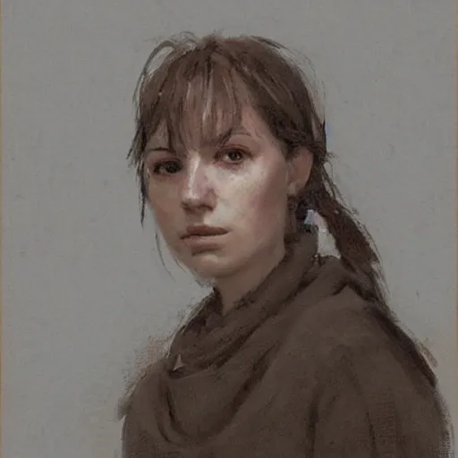 Prompt: Female Portrait, by Jakub Rozalski.