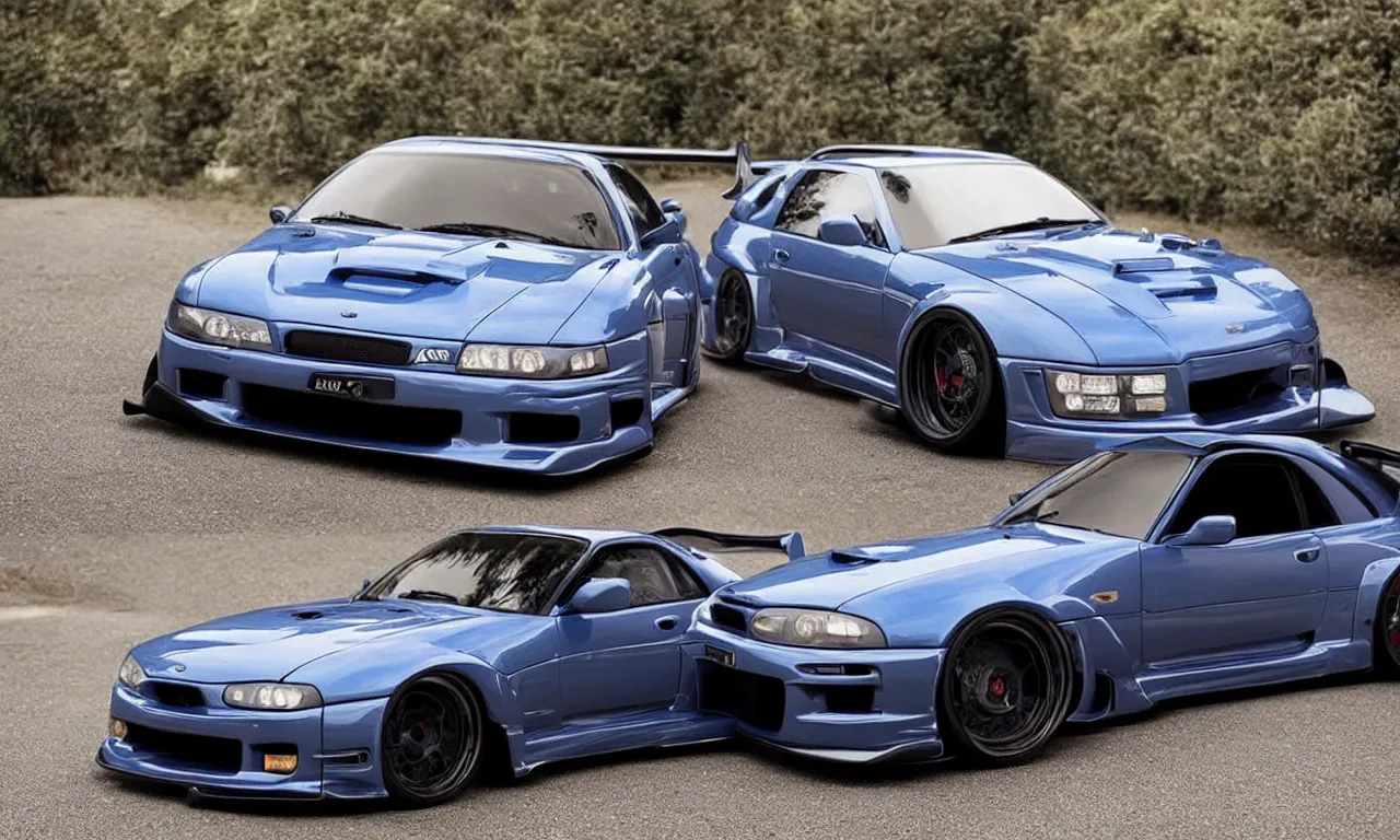 Image similar to a super car made from subaru brx supra r 3 4