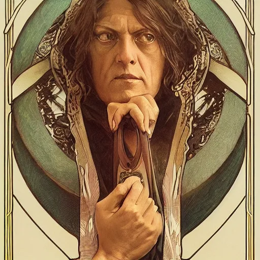 Prompt: amazing lifelike award winning pencil illustration of aleister crowley trending on art station artgerm Greg rutkowski alphonse mucha cinematic