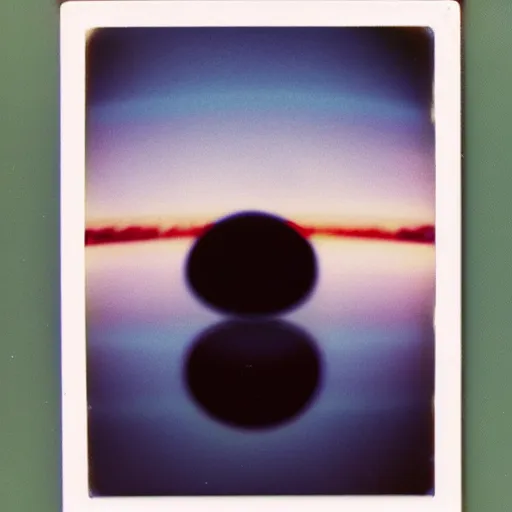 Prompt: polaroid of a reflection, optical illusion, astronaut