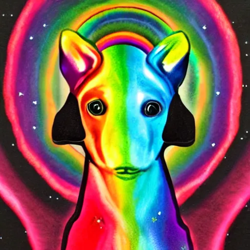 Image similar to rainbow cosmic dog