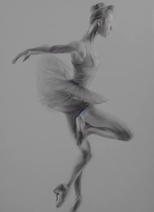 Image similar to gorgeous graceful graphite gesture drawing of a ballerina dancing through time and space, highly detailed, smooth, focus