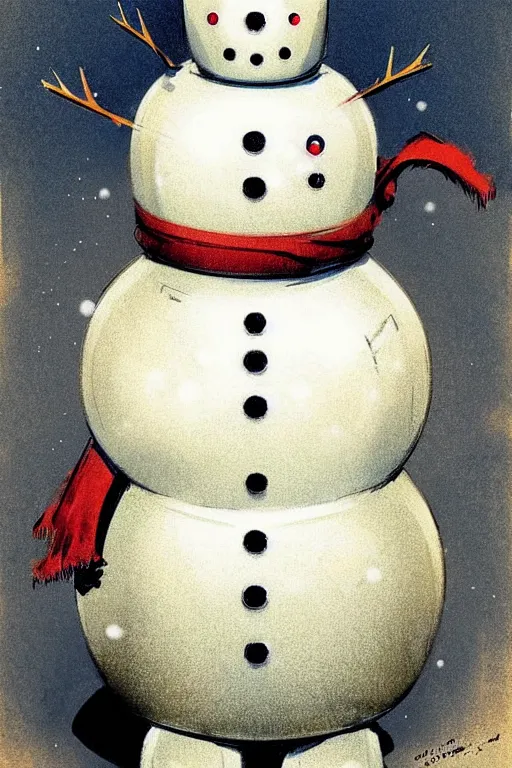 Image similar to ( ( ( ( ( 1 9 5 0 s retro future robot android snowman. muted colors. ) ) ) ) ) by jean - baptiste monge!!!!!!!!!!!!!!!!!!!!!!!!!!!!!!
