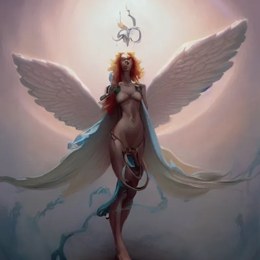 Prompt: The angel of immortality, peter mohrbacher style