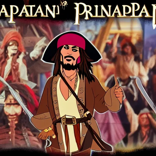 Image similar to Captain Jack Sparrow, Disney renaissance animated