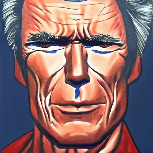 Prompt: clint eastwood god perfect face coherent by kezie demessance