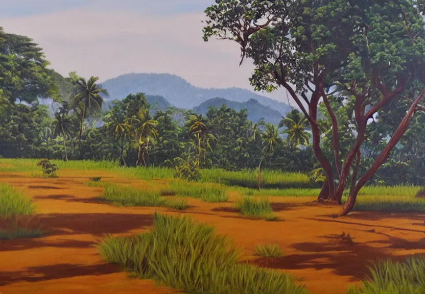 Image similar to sri lankan landscape, painting by david painter,