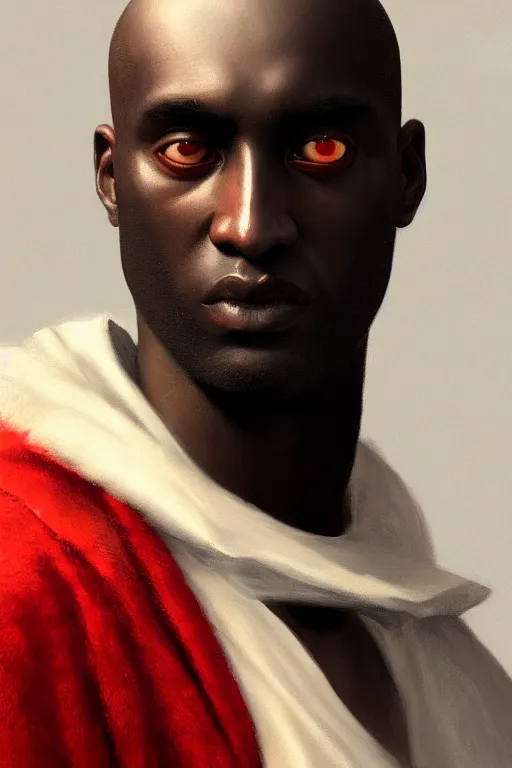 Prompt: a demonic horrific portrait of virgil abloh, white eyes, bored, illustration, soft lighting, soft details, painting oil on canvas by edmund blair leighton and charlie bowater octane render, hdr, trending on artstation, 4 k, 8 k, hd