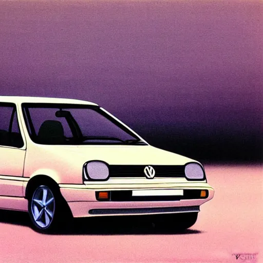 Image similar to volkswagen golf gti, painted by zdzisław beksinski