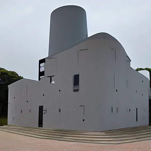 Image similar to photo of a modern metal castle with ballistic missiles on the roof