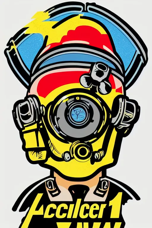 Image similar to fallout 7 6 retro futurist illustration art by butcher billy, sticker, colorful, illustration, highly detailed, simple, smooth and clean vector curves, no jagged lines, vector art, smooth andy warhol style