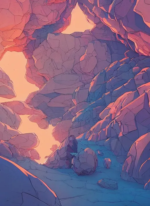 Prompt: abstract art with a theme on mineral rocks, empty world. sharp focus, cinematic pose, cinematic lighting, unreal engine render. art by josan gonzales and moebius and deathburger.