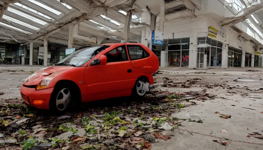 Prompt: a honda beat, in an abandoned mall